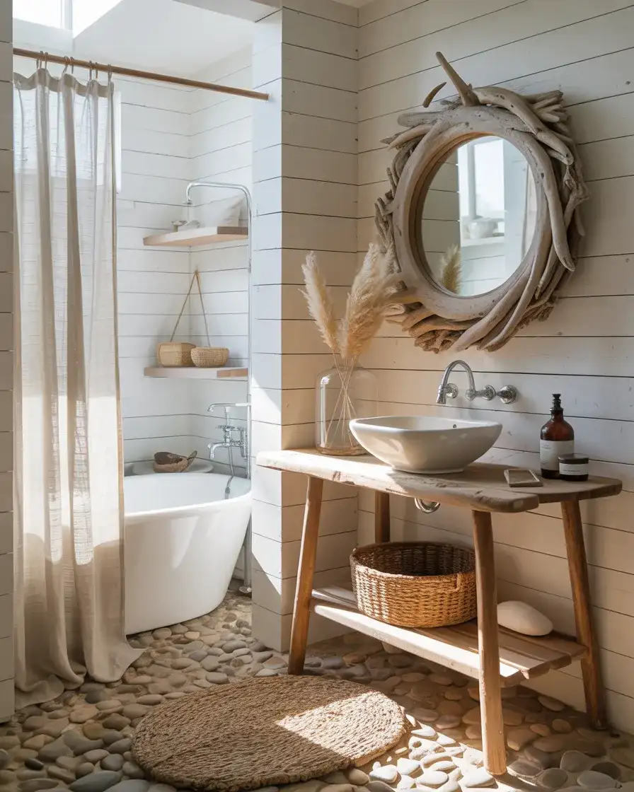 Coastal Bathroom with Natural Light and Linen 2