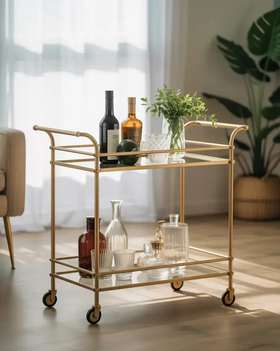 Compact Bar Cart for Entertaining 2