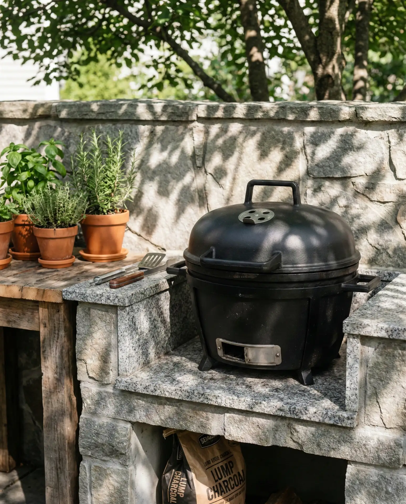 Compact Grill Station with Stone Surround 2