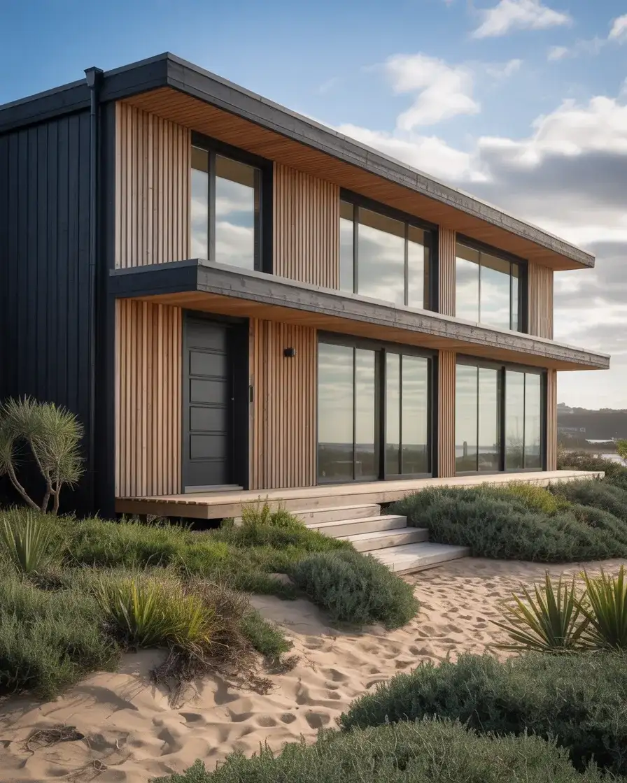 Contemporary Black and Timber 1