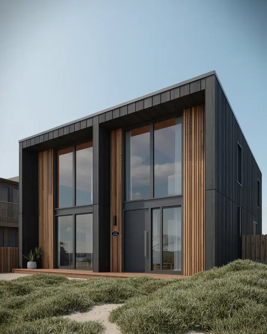 Contemporary Black and Timber 2