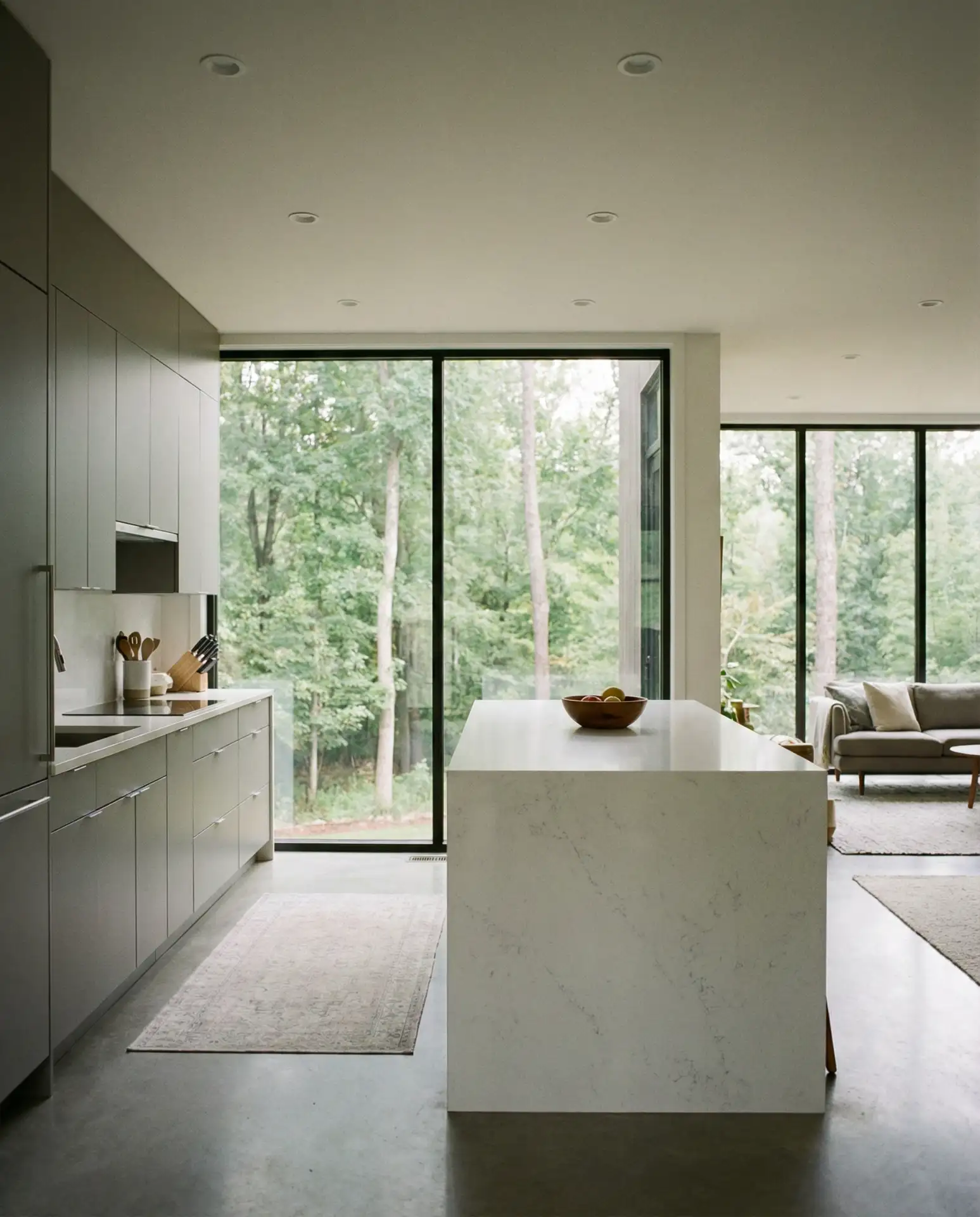 Contemporary Kitchen with Floor-to-Ceiling Windows 2