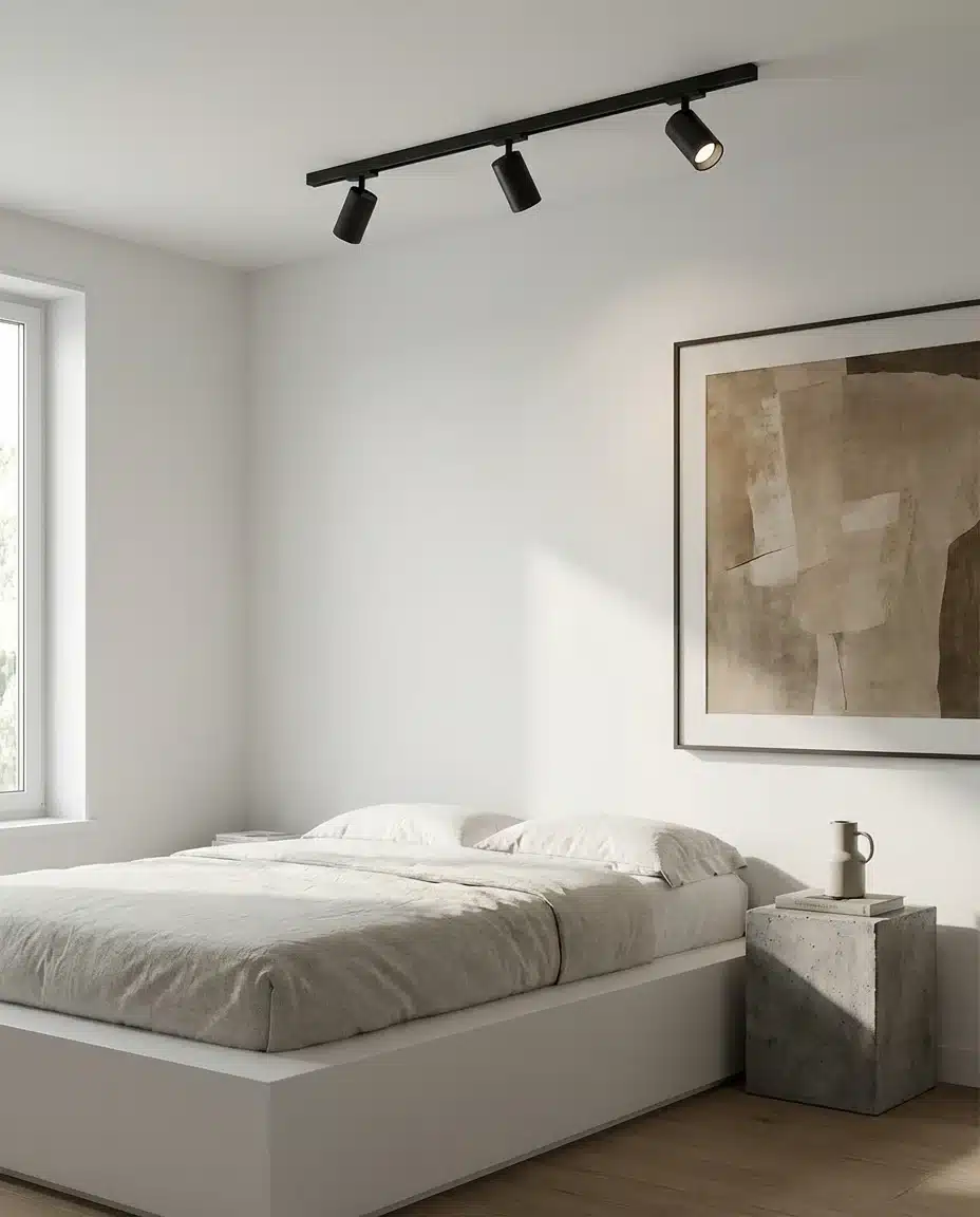 Cool Minimalist Track Lighting for a Modern Bedroom 1