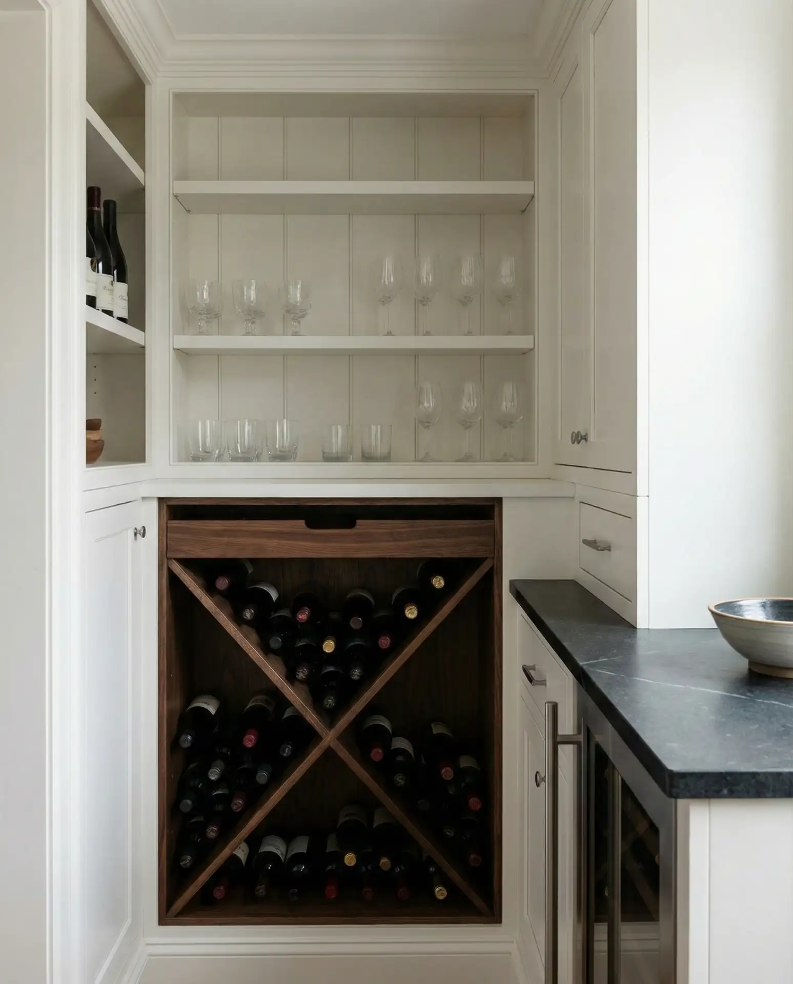 Corner Pantry with Built-In Wine Storage 1