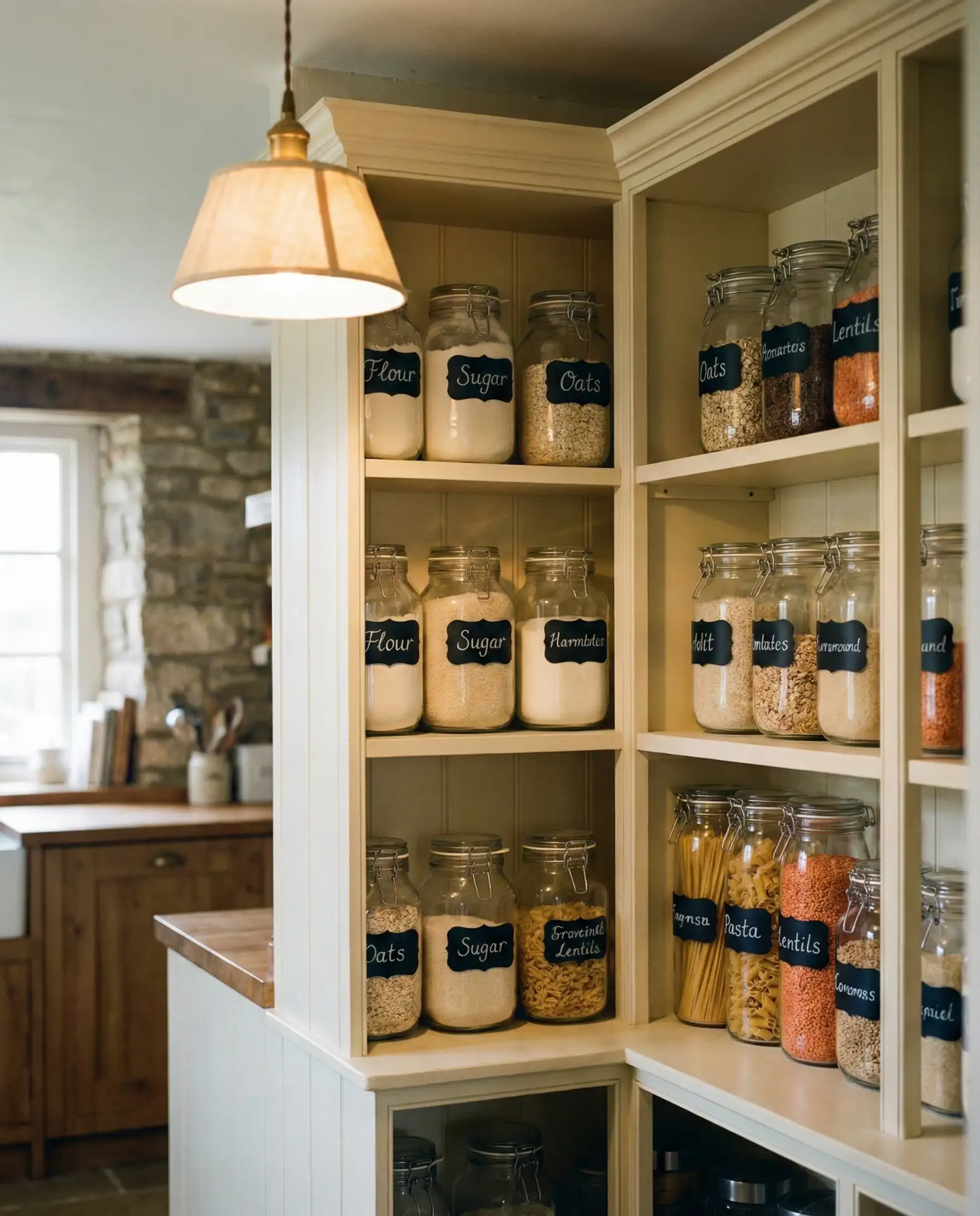 Corner Pantry with Chalkboard Organizational System 1