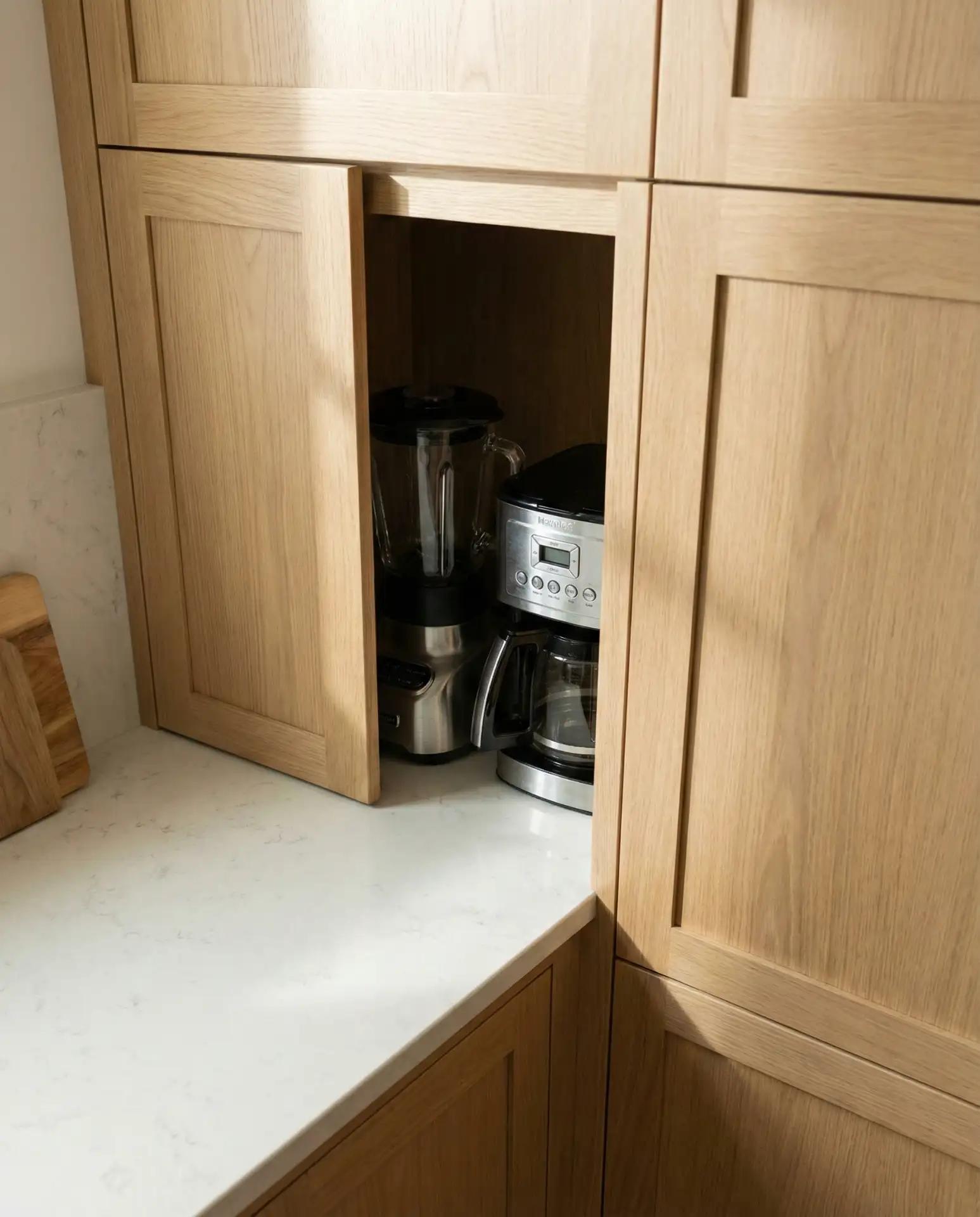 Corner Pantry with Hidden Appliance Storage 2