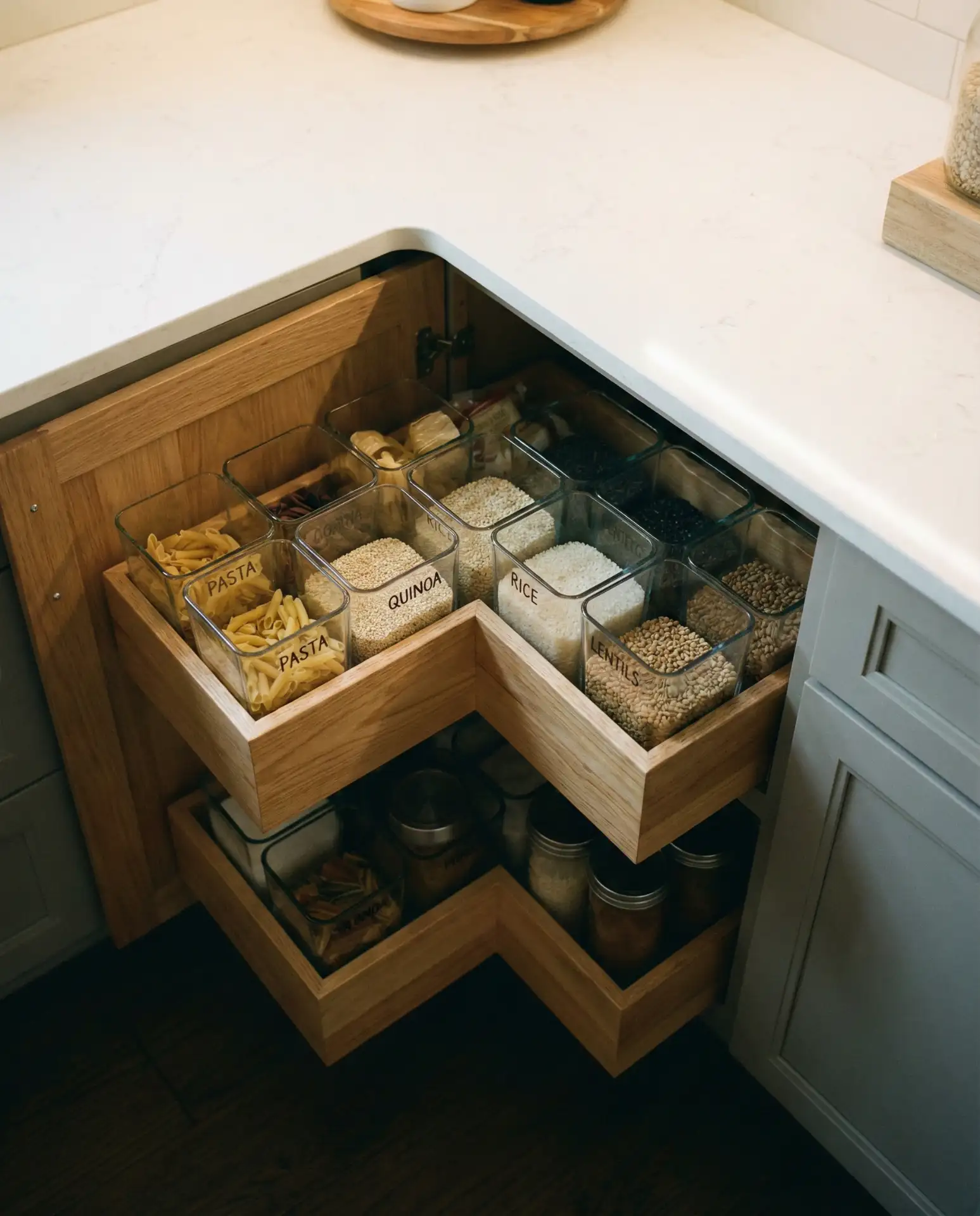 Corner Pantry with Pull-Out Organizers 1