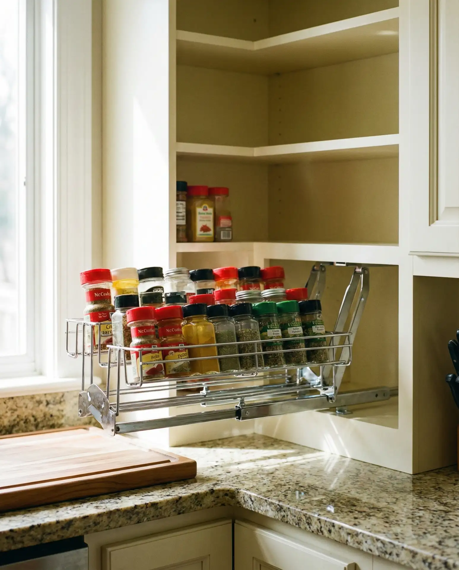 Corner Pantry with Vertical Spice Rack 2