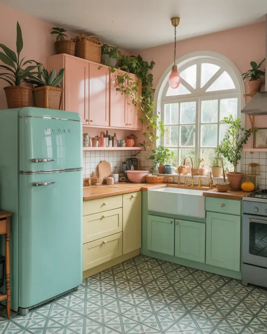 Cottage Core Kitchen Inspired by Bloxburg Builds 2