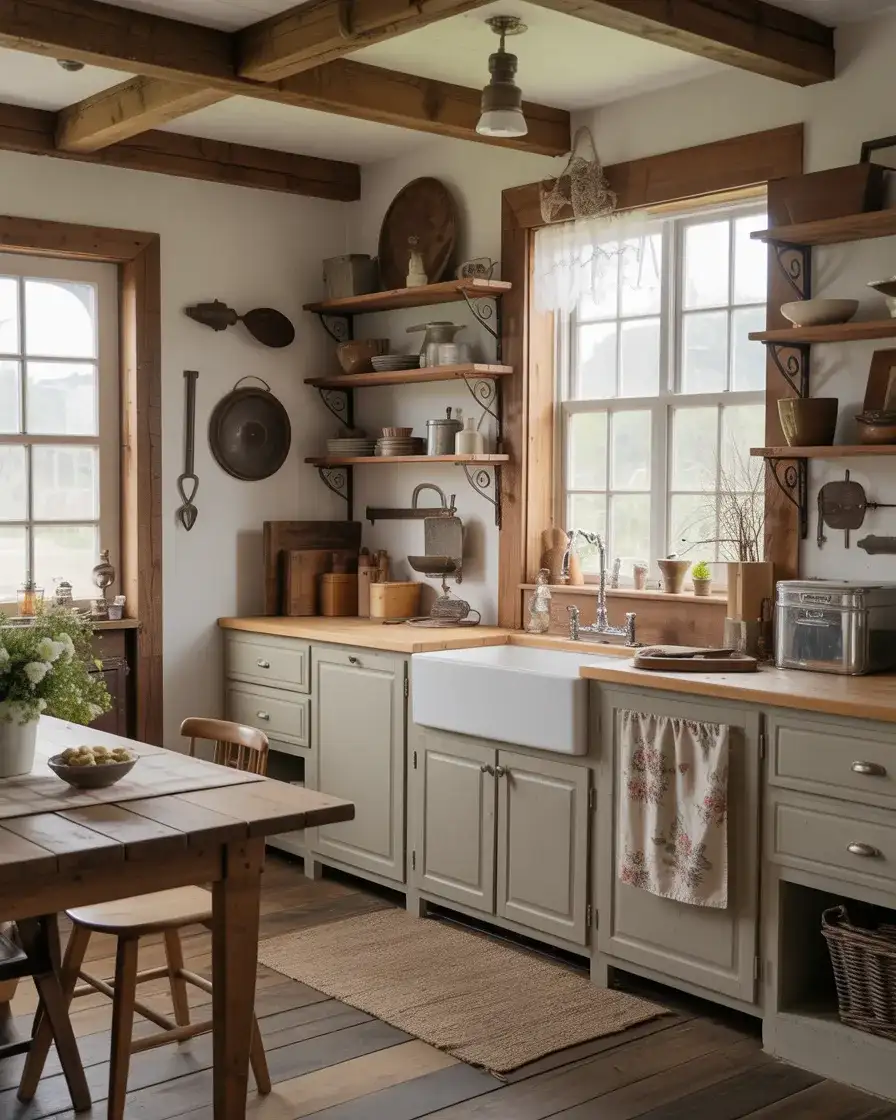 Cottage Core Kitchen with Farmhouse Ideas and Rustic Charm 2