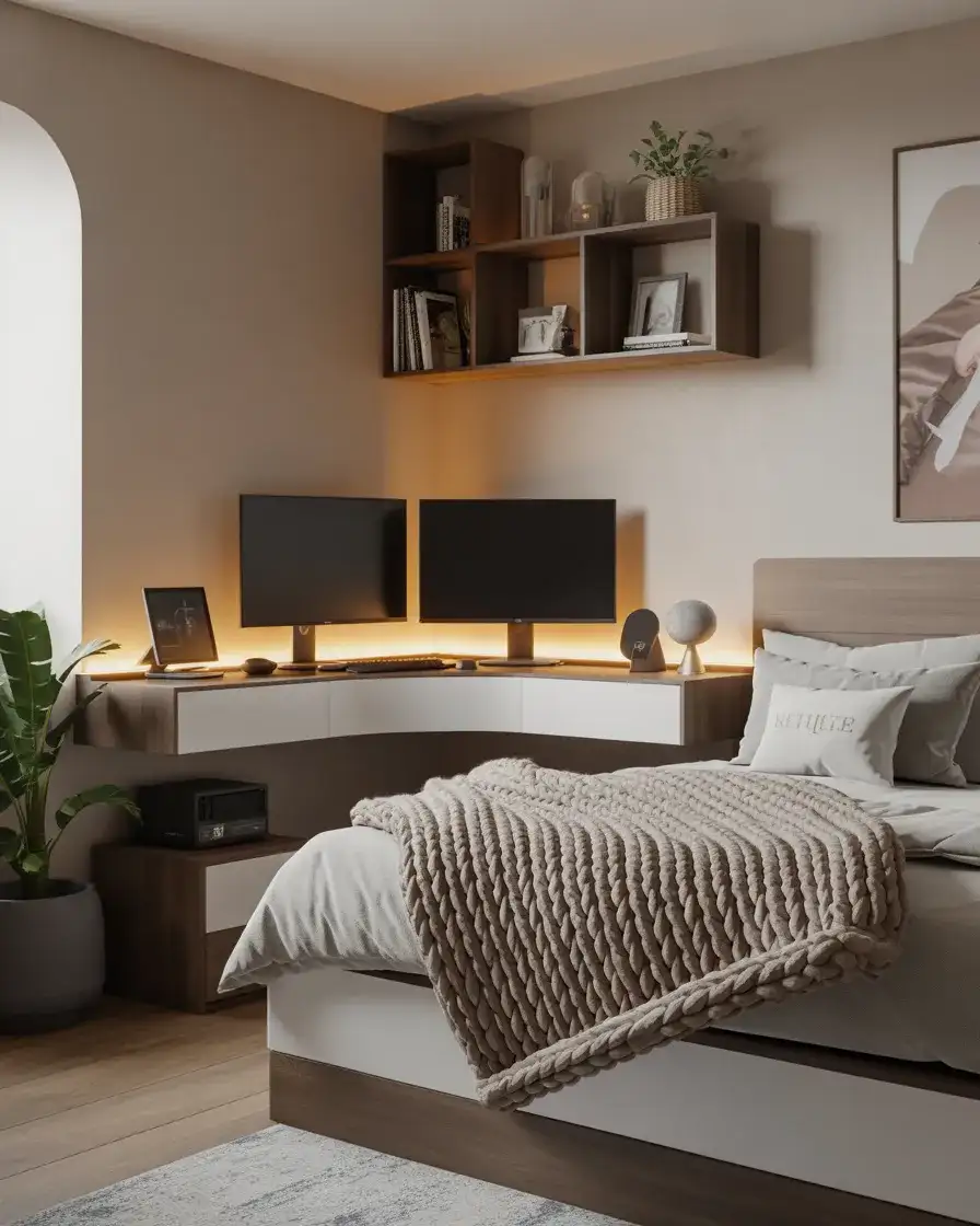 Cozy Bedroom Gaming Setup 2