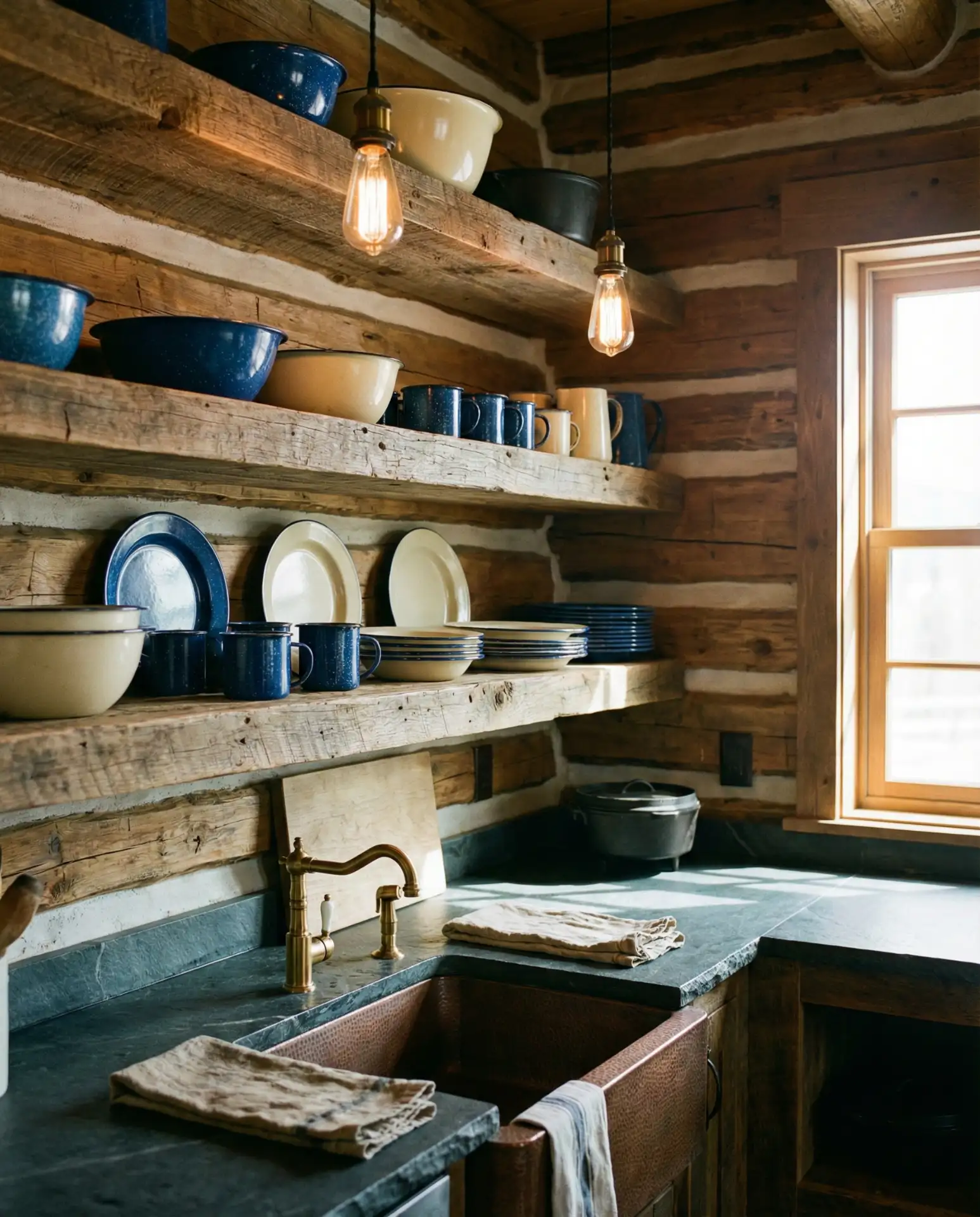 Cozy Cabin Kitchen with Natural Materials 1
