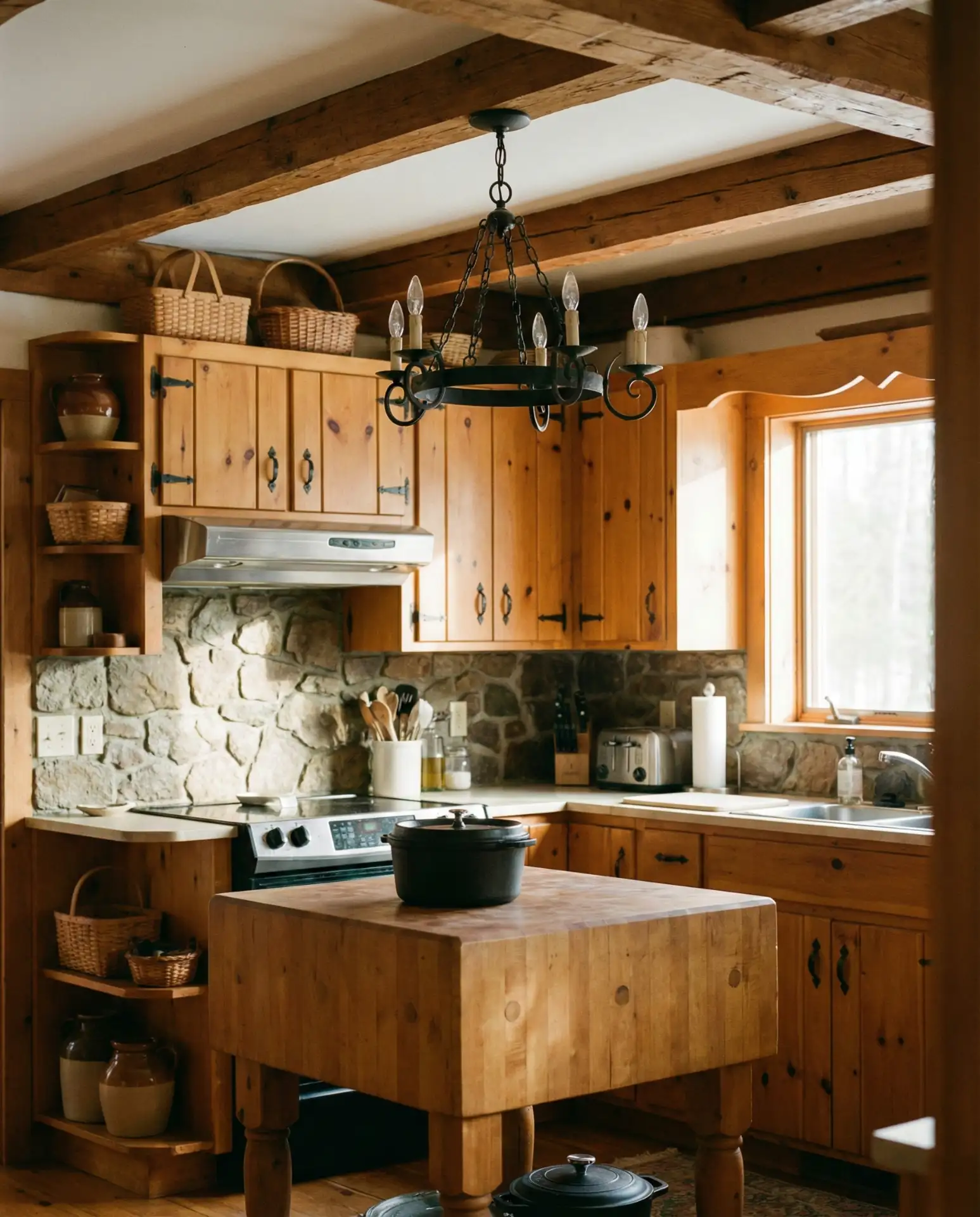 Cozy Cabin Kitchen with Natural Materials 2