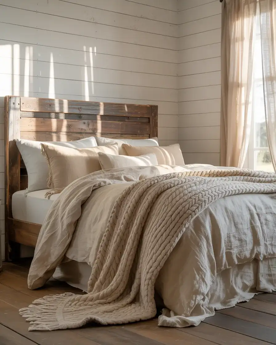 Cozy Shiplap Retreat with Linen Layers 1