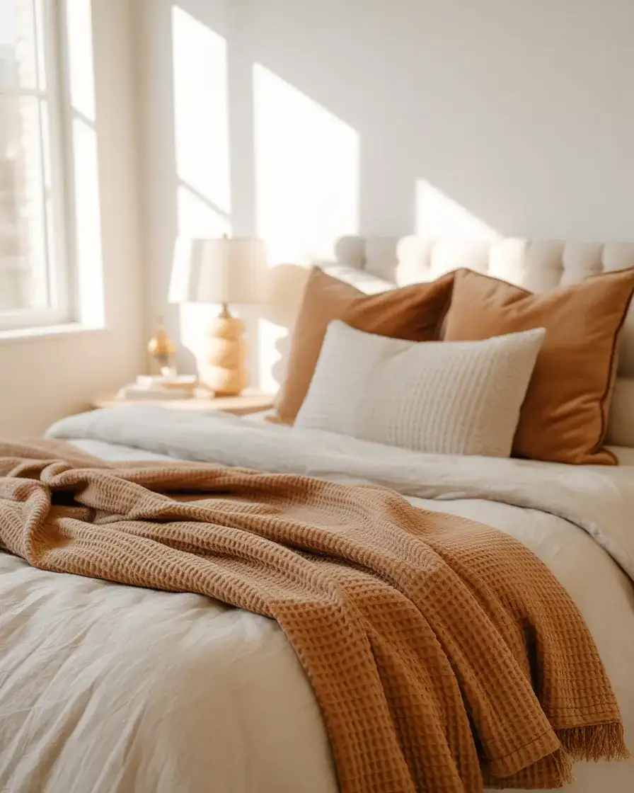 Cream and Brown Layered Bedding 1