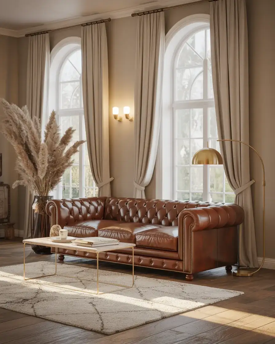 Cream and Brown Soft Romantic Living Room 2