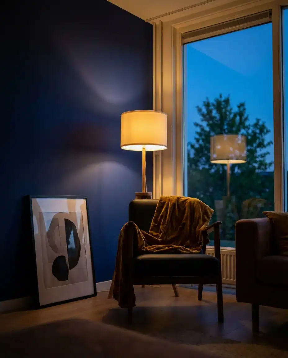 Dark Blue Moody Living Room Wall 2