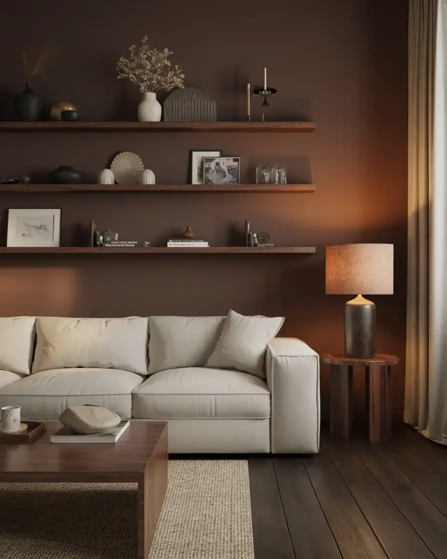 Dark Brown Moody Accent Wall 1