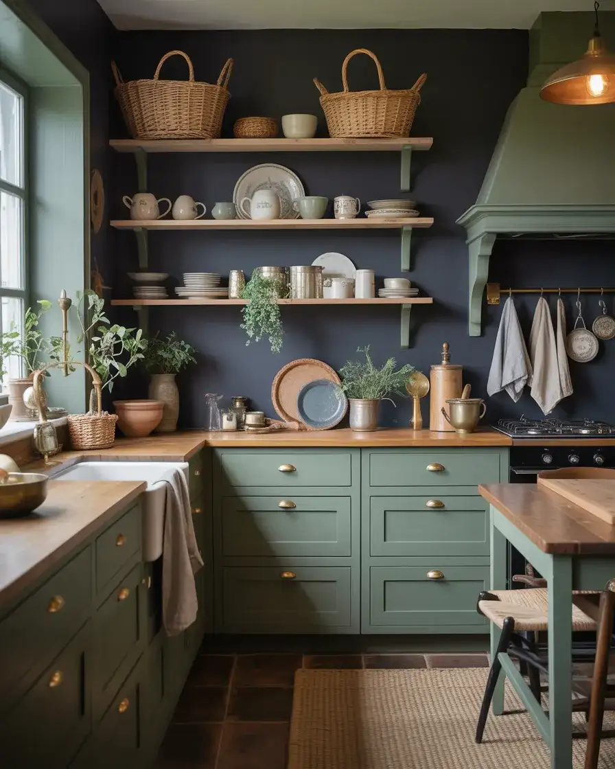 Dark Cottage Core Kitchen with Moody Elegance 2