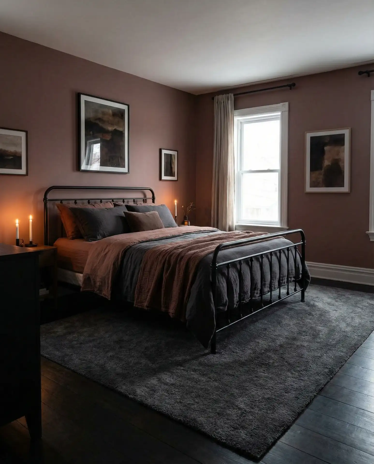 Dark Moody Pink Walls 1