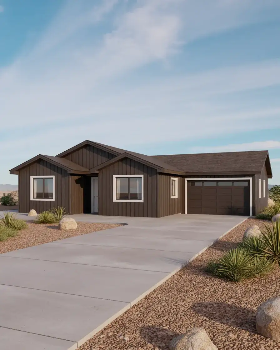 Deep Espresso Brown with White Windows on Ranch Styles 1