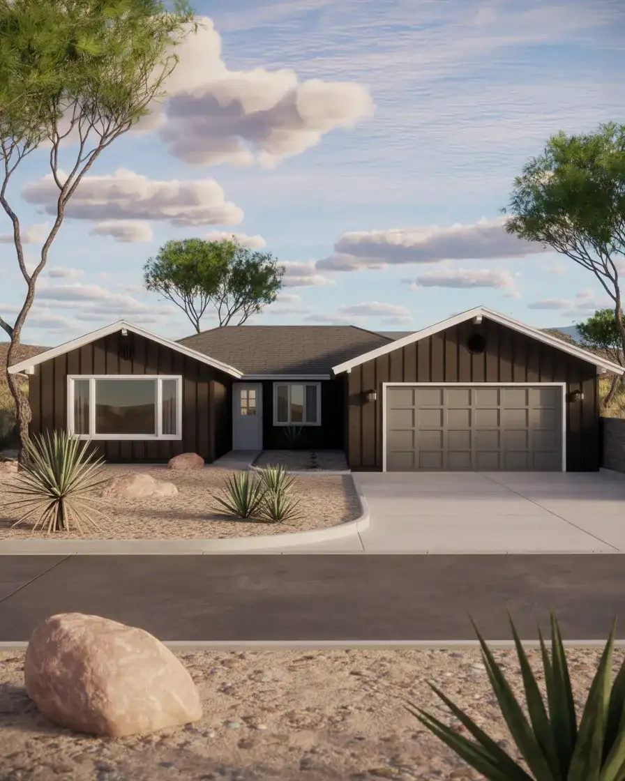 Deep Espresso Brown with White Windows on Ranch Styles 2