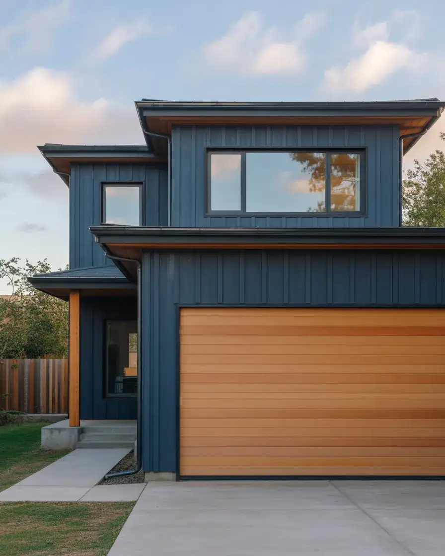 Deep Navy Blue with Natural Wood Accents 2