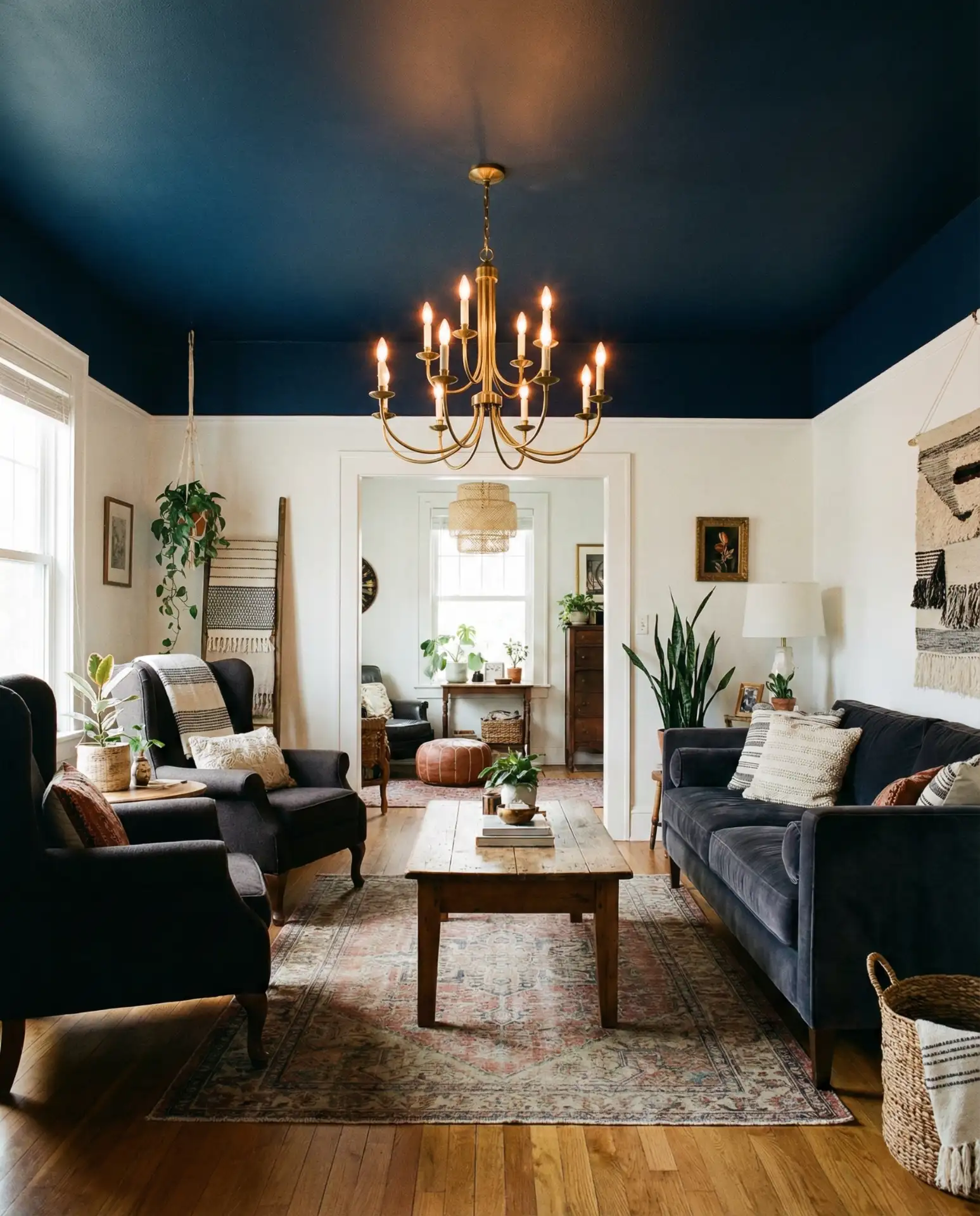 Deep Navy or Charcoal Painted Ceiling 1