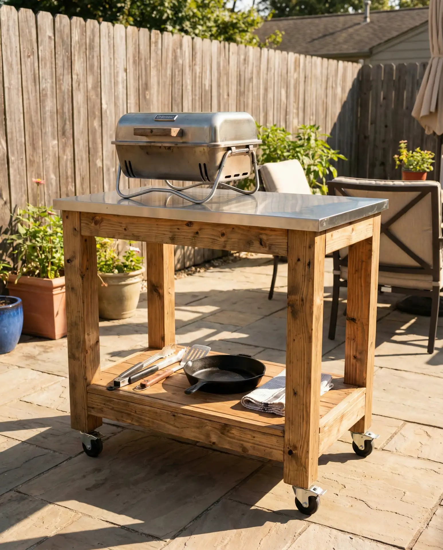Easy DIY Rolling Cart Kitchen 2