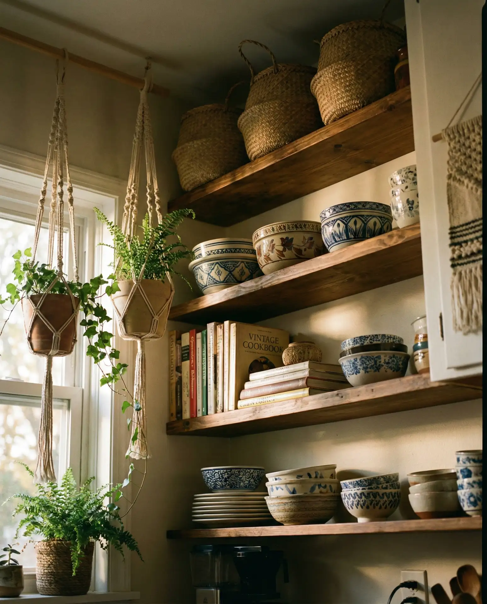 Eclectic Boho Kitchen with Open Shelving 1