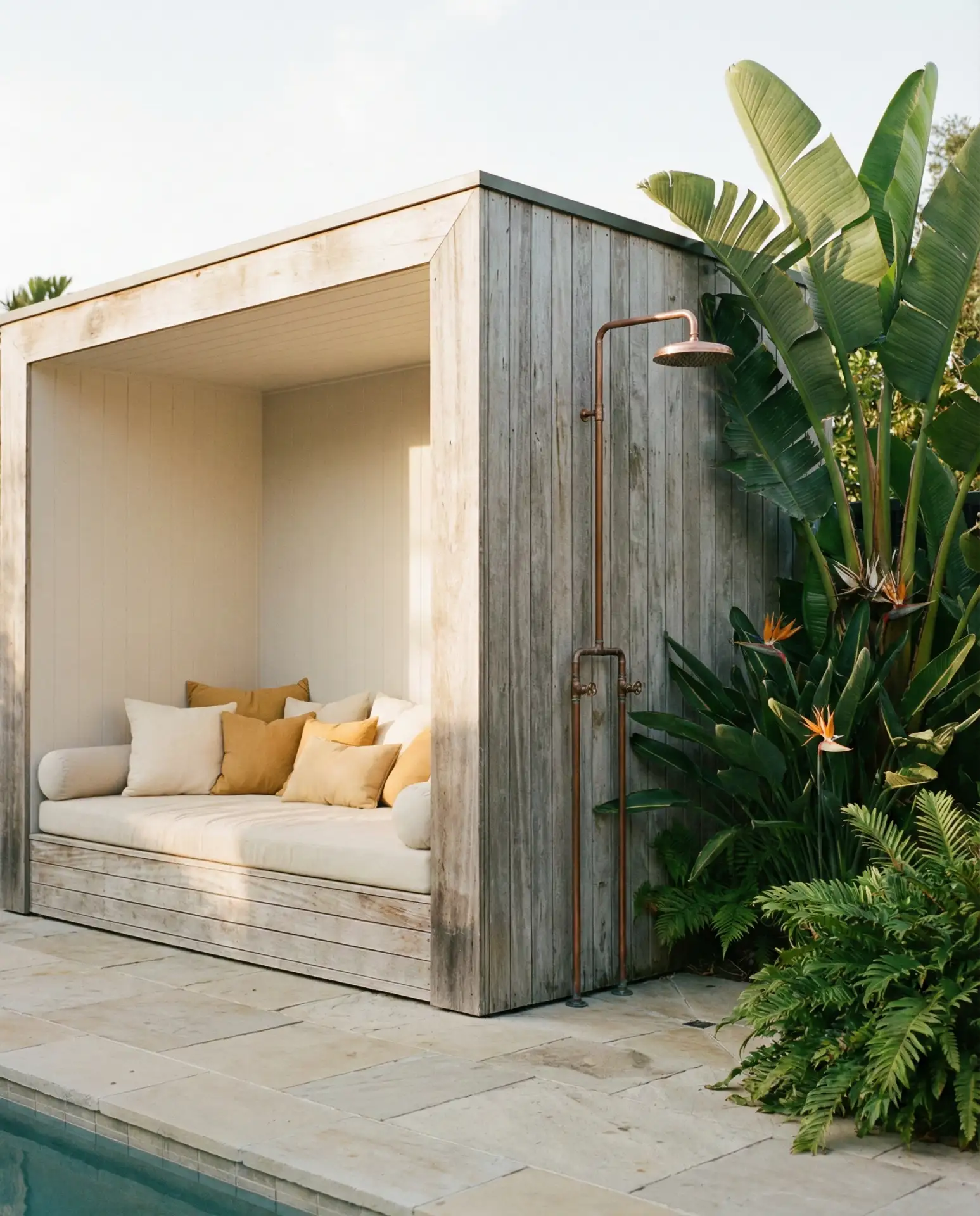 Elegant Pool with Cabana and Outdoor Shower 2