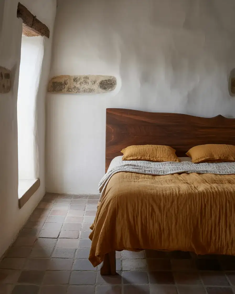European Farmhouse Bedroom with Stone and Plaster 2