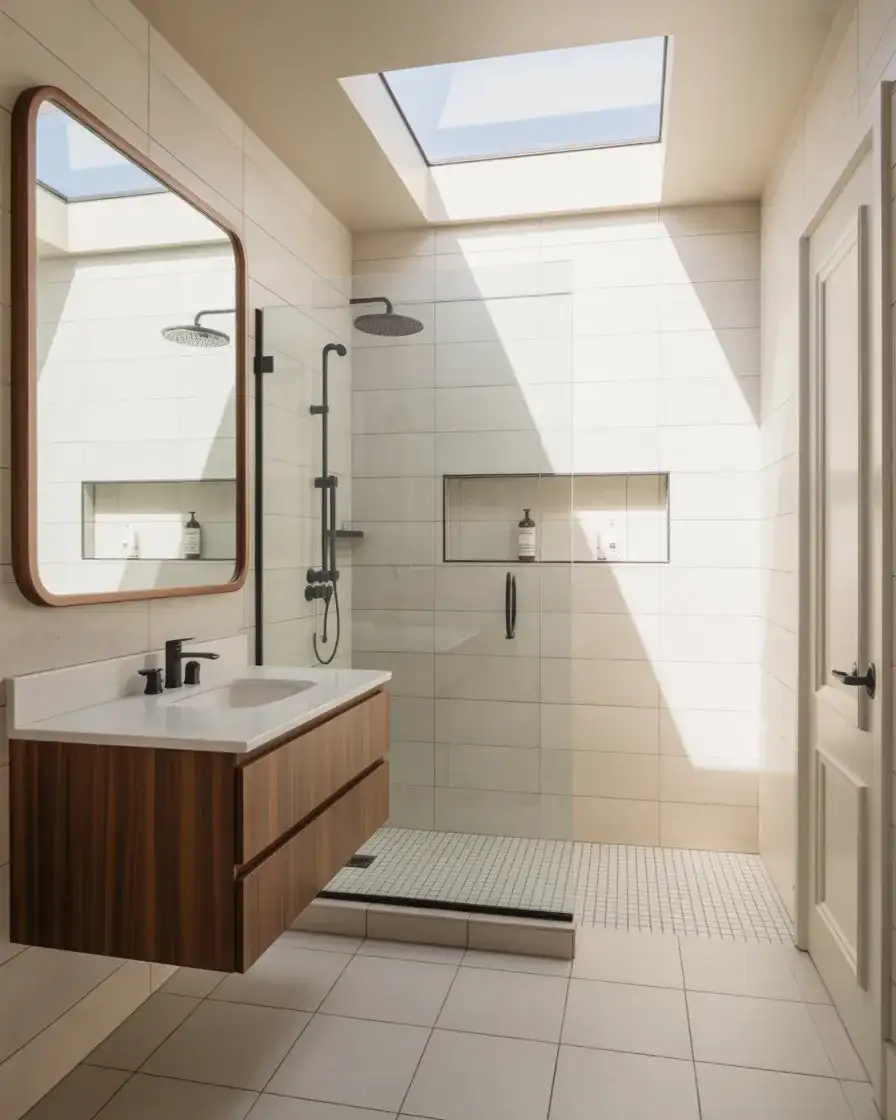 Farmhouse Bathroom with Shiplap and Apron Sinks 1