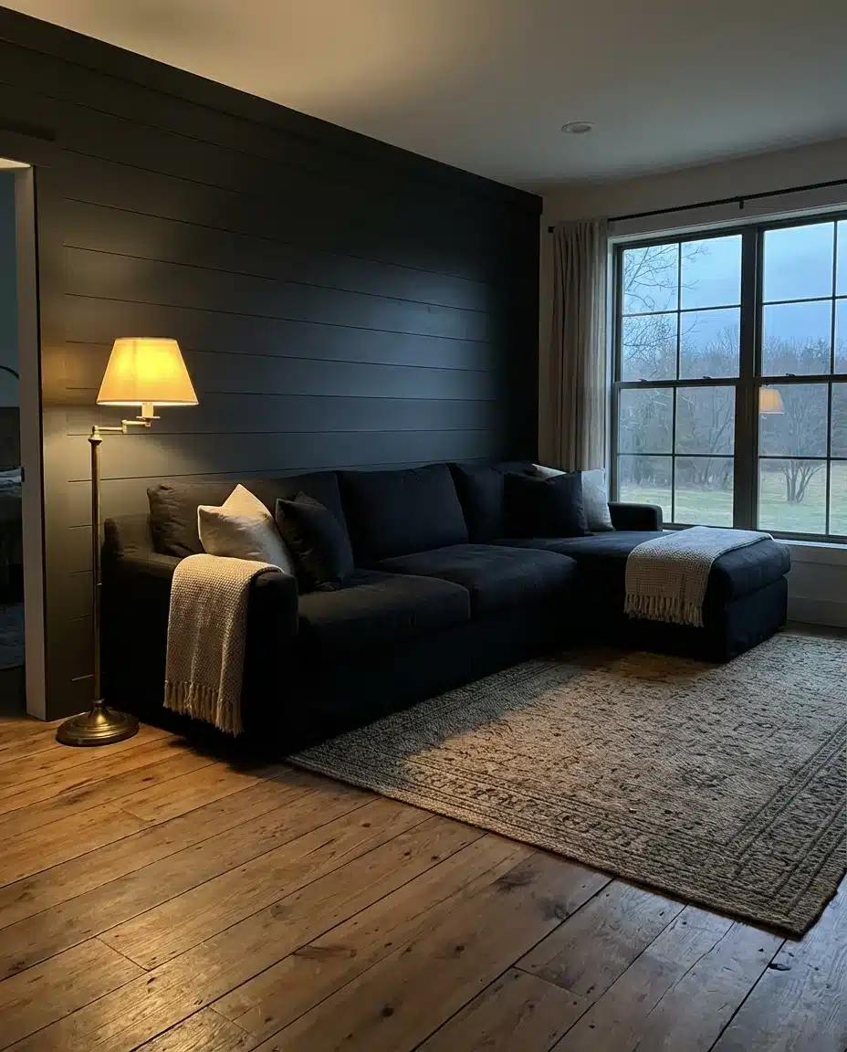 Farmhouse Shiplap With Dark Moody Paint 1