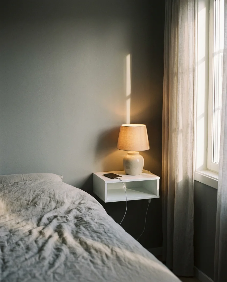 Floating Nightstands to Free Up Floor Space 2