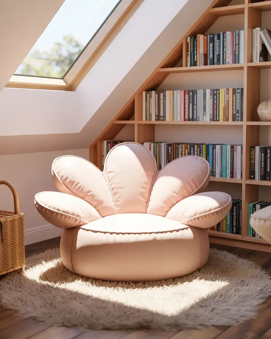 Flower Shaped Bean Bag for a Playful Reading Nook 1