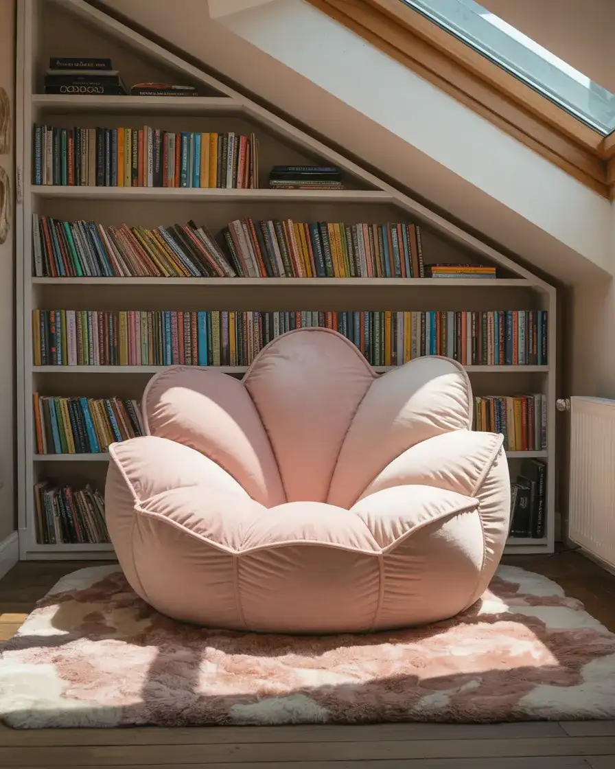 Flower Shaped Bean Bag for a Playful Reading Nook 2