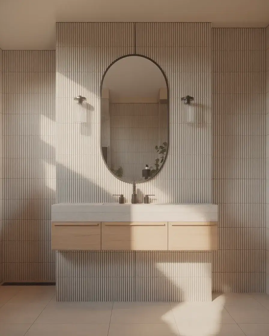 Fluted and Ribbed Tile Texture Walls 1