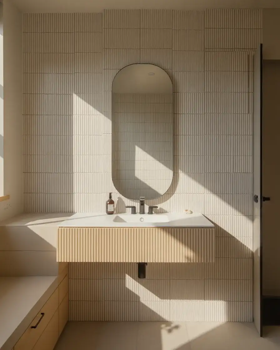 Fluted and Ribbed Tile Texture Walls 2