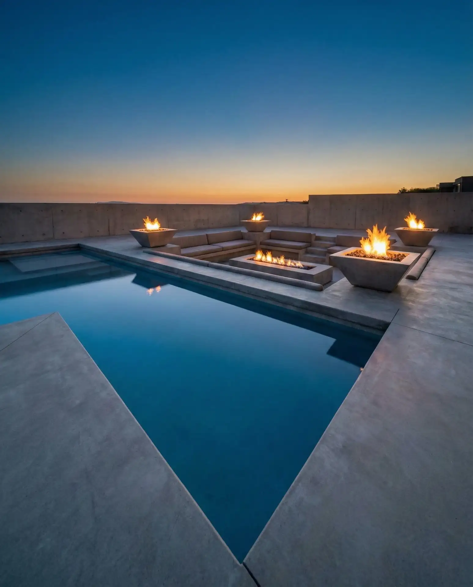 Geometric Pool with Sunken Lounge Area 2