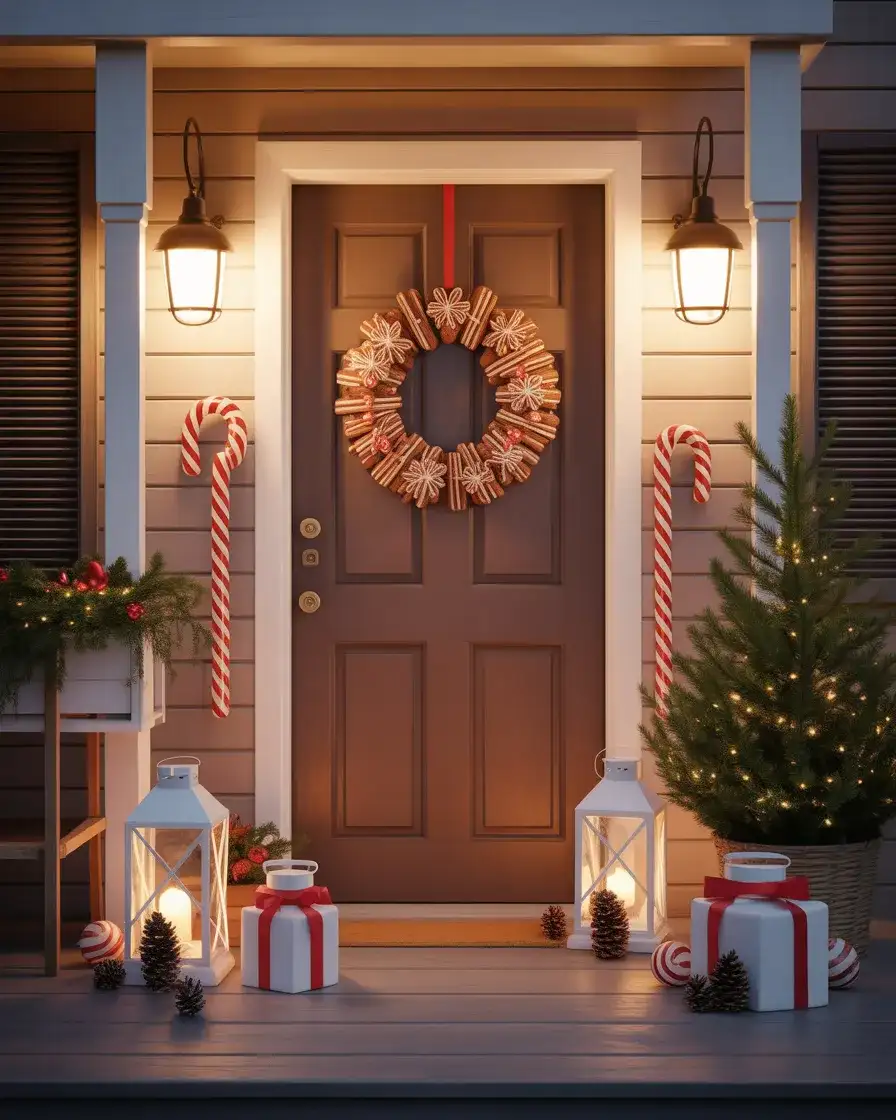 Gingerbread House Inspired Christmas Porch 1