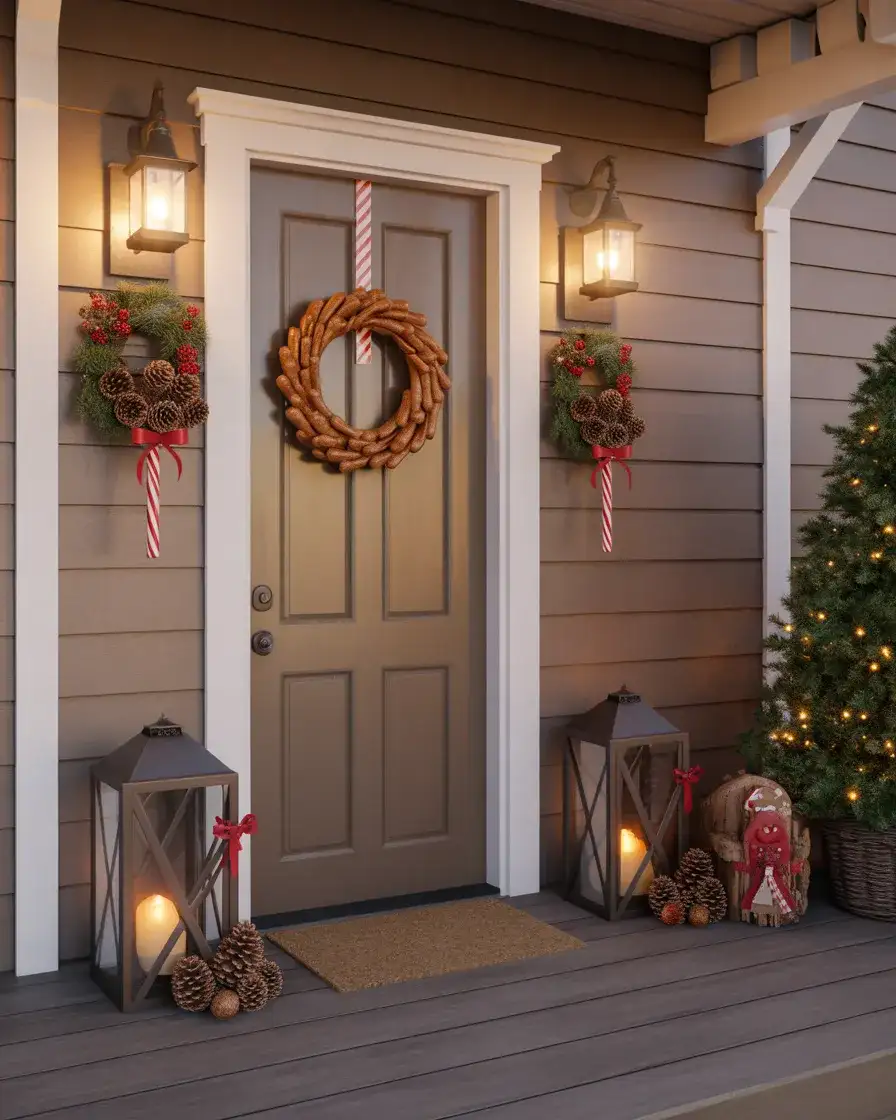 Gingerbread House Inspired Christmas Porch 2