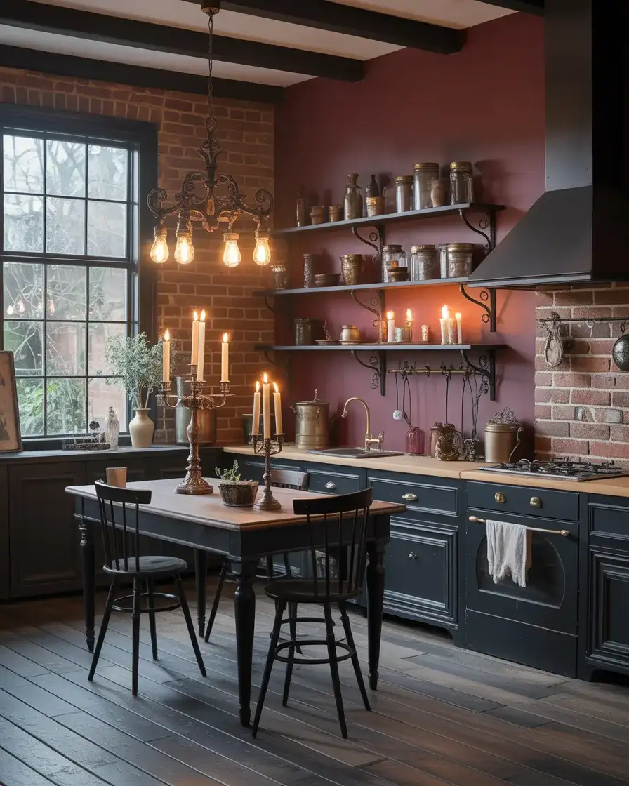 Gothic Cottage Core Kitchen with Dark Romance 1