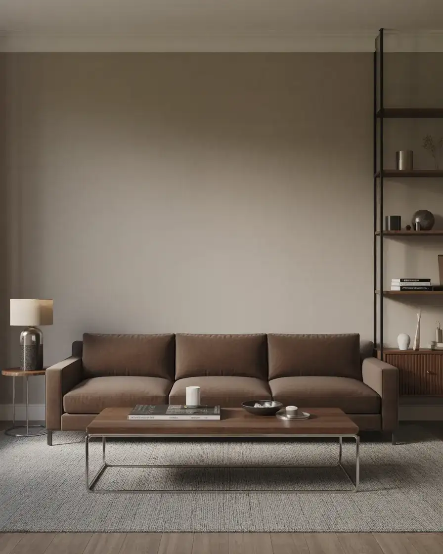 Gray and Brown Sophisticated Neutral Living Room 2