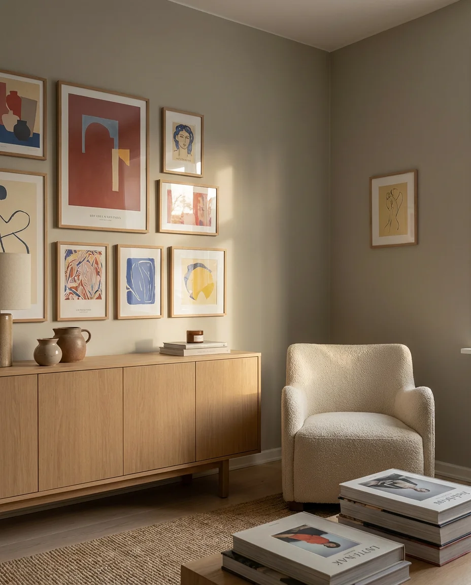 Greige Paint with Colorful Art 2