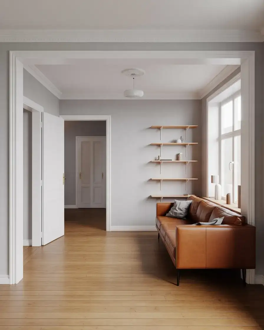 Grey White and Brown Scandinavian-Inspired Living Room 2