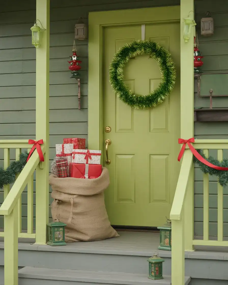 Grinch Themed Holiday Porch 1