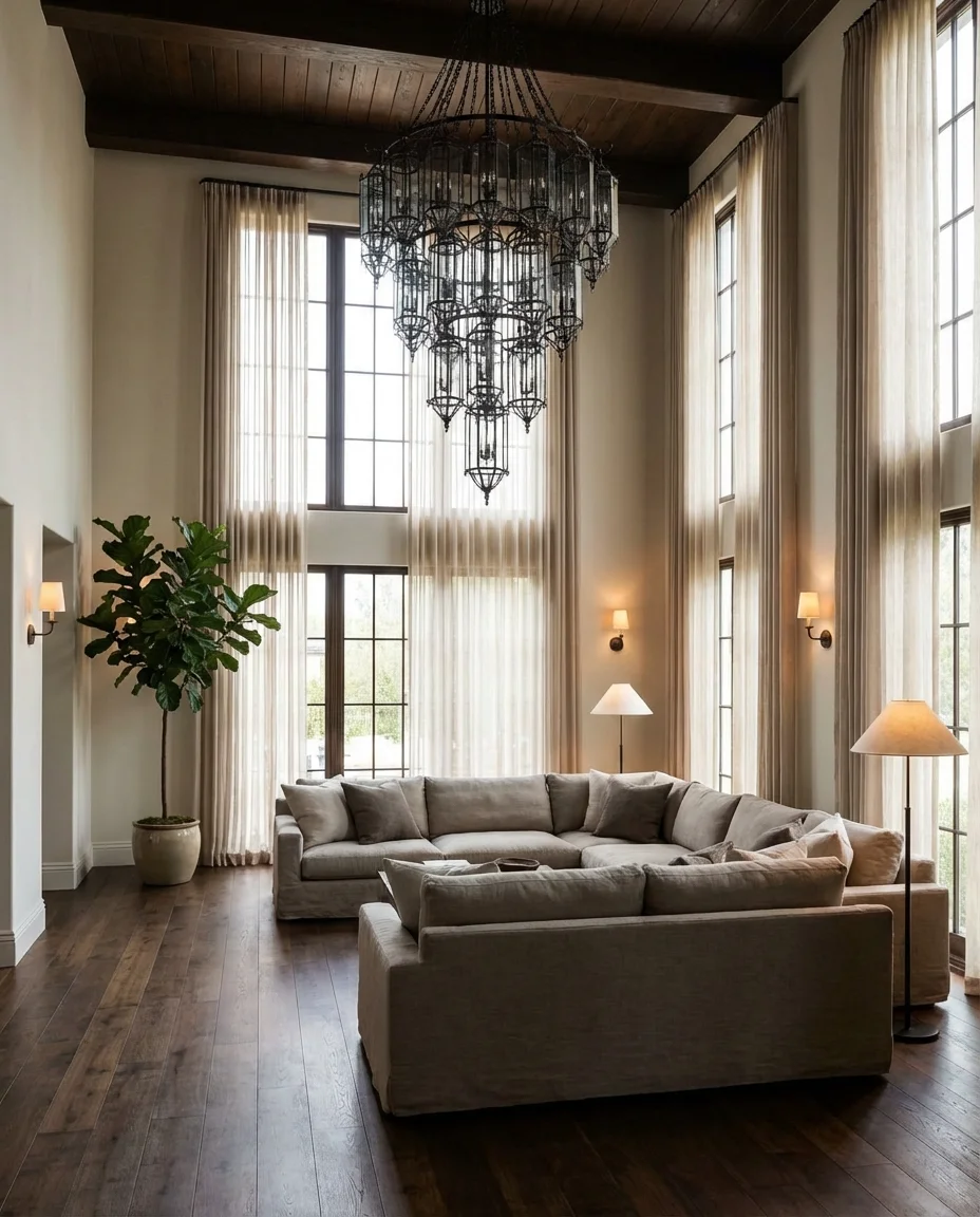 High Ceiling Bloxburg Living Room With Drama and Scale 1