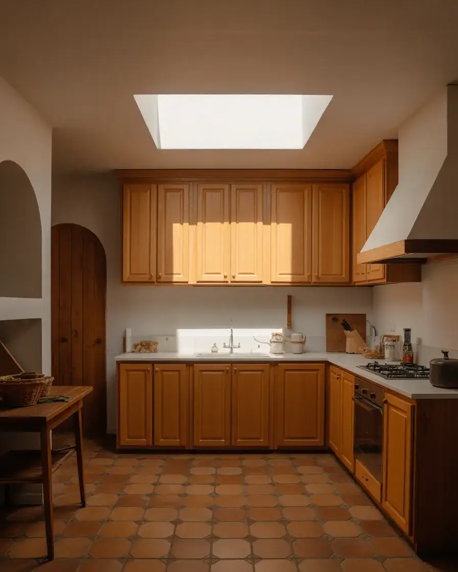 Honey Oak Cabinets and Flooring Combinations 1