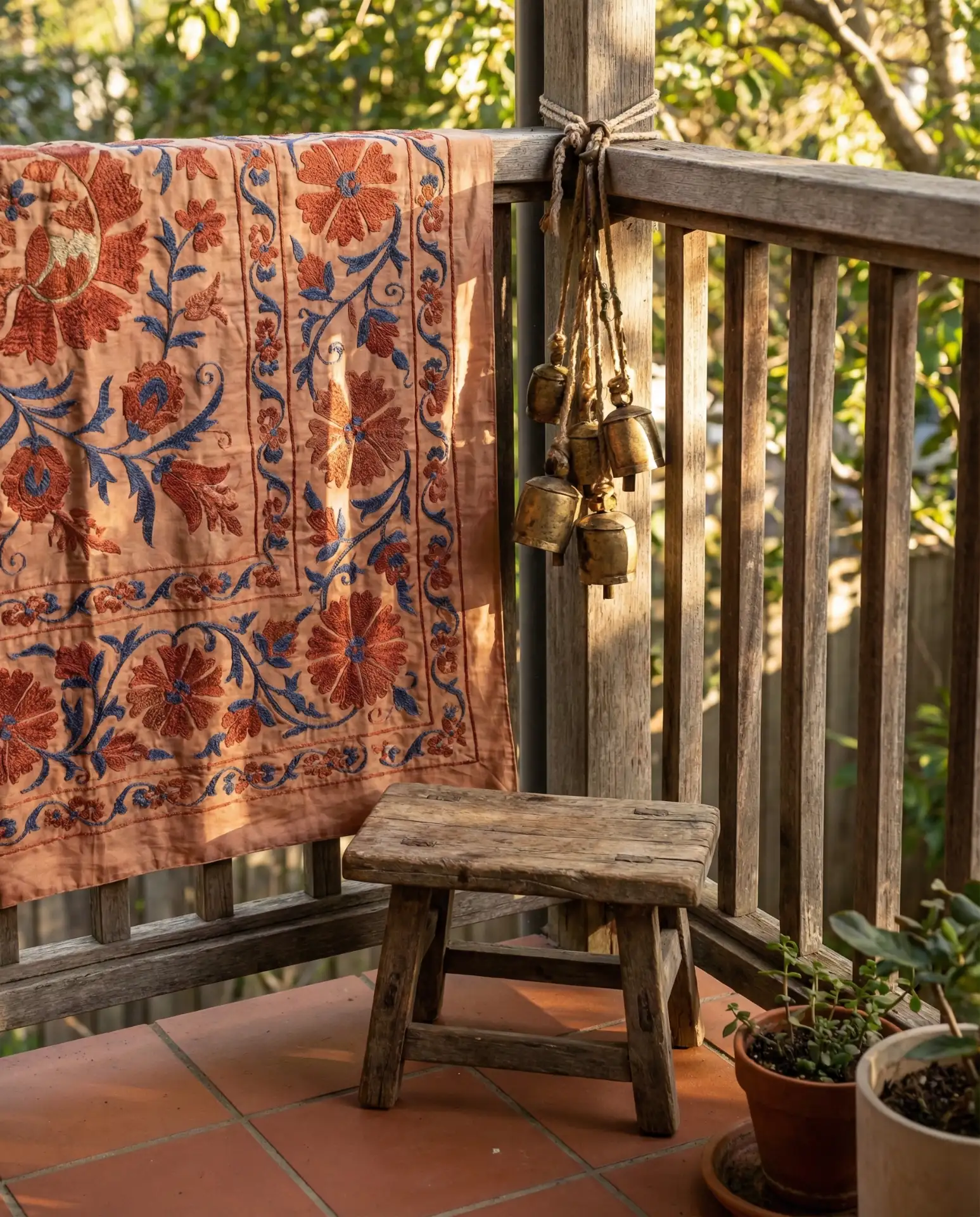 Indian-Inspired Textile Accent Wall 1